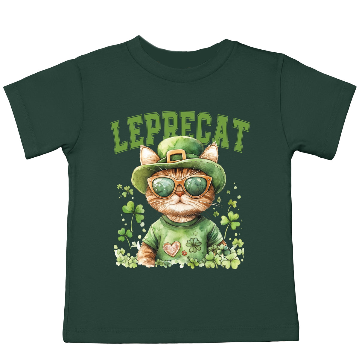 Leprecat Watercolor Cat - Toddler Short Sleeve Graphic T-Shirt