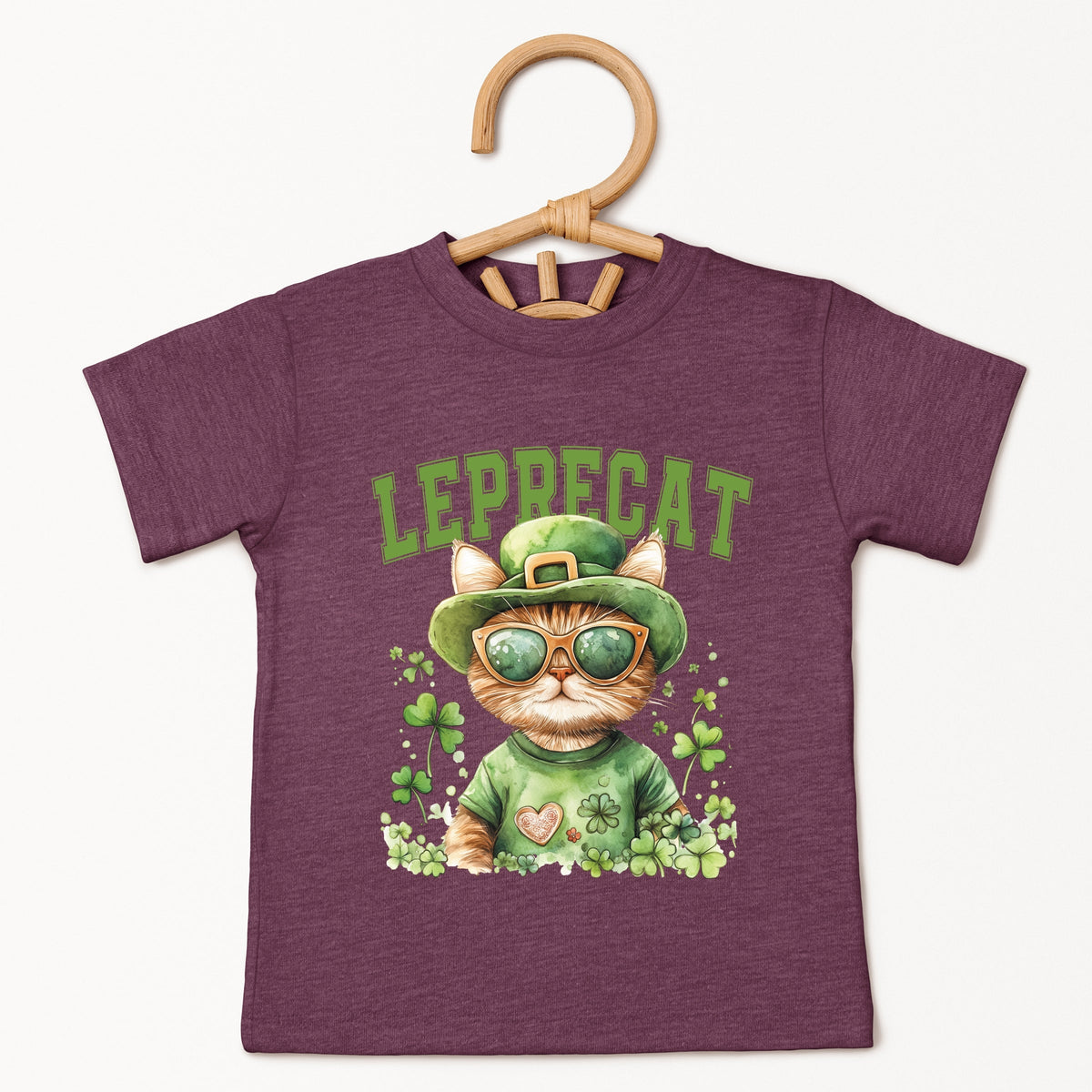 Leprecat Watercolor Cat - Toddler Short Sleeve Graphic T-Shirt