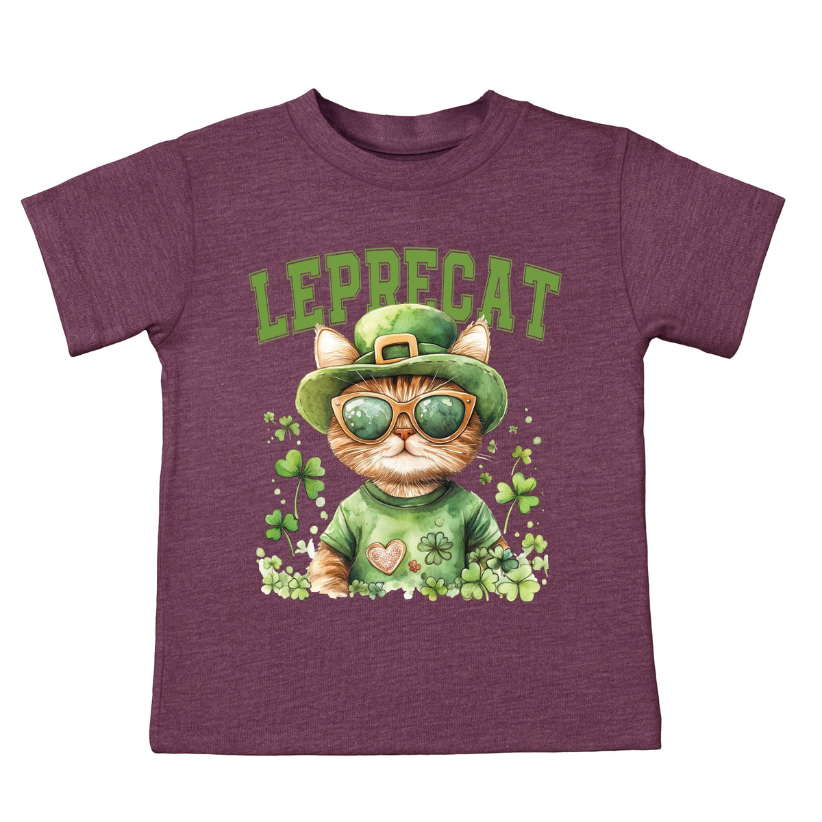 Leprecat Watercolor Cat - Toddler Short Sleeve Graphic T-Shirt