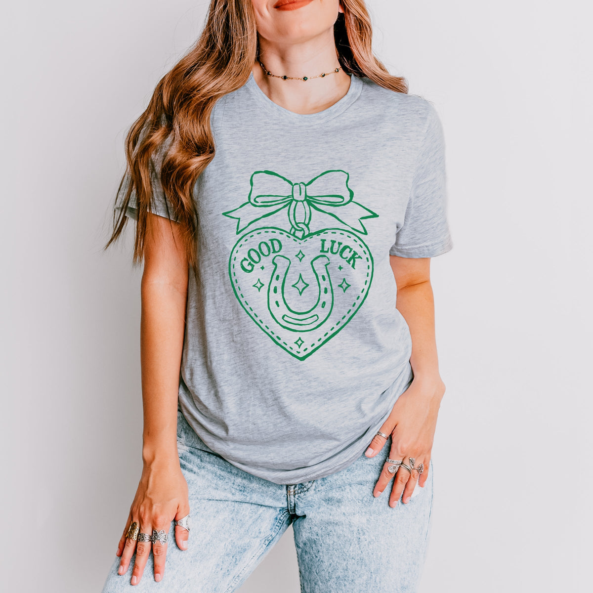 Good Luck Charm Outline - Women's Short Sleeve Graphic T-Shirt