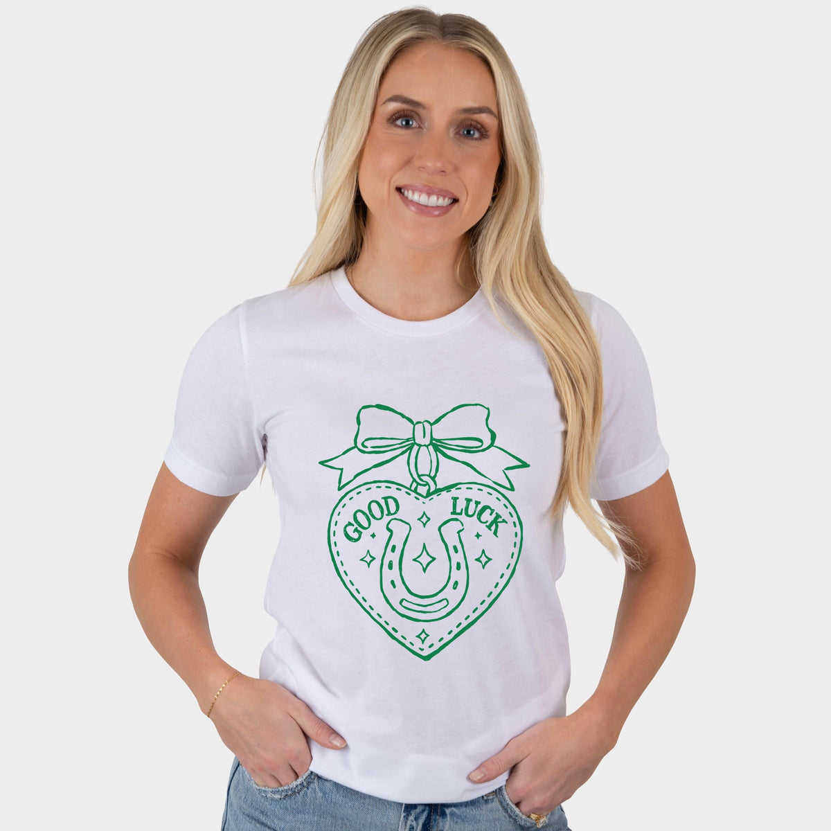 Good Luck Charm Outline - Women's Short Sleeve Graphic T-Shirt