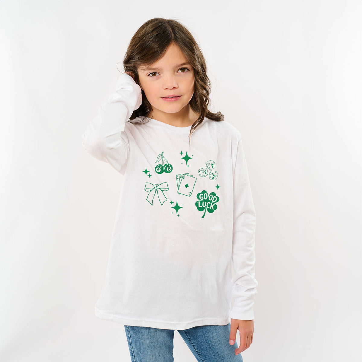 Lucky Icons Stars - Youth Long Sleeve Graphic T-Shirt