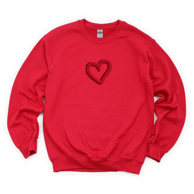 Love Like Jesus Heart Bold Puff Front and Back Design - Women's Graphic Sweatshirt