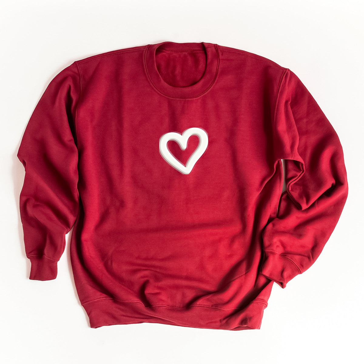 Love Like Jesus Heart Bold Puff Front and Back Design - Women's Graphic Sweatshirt