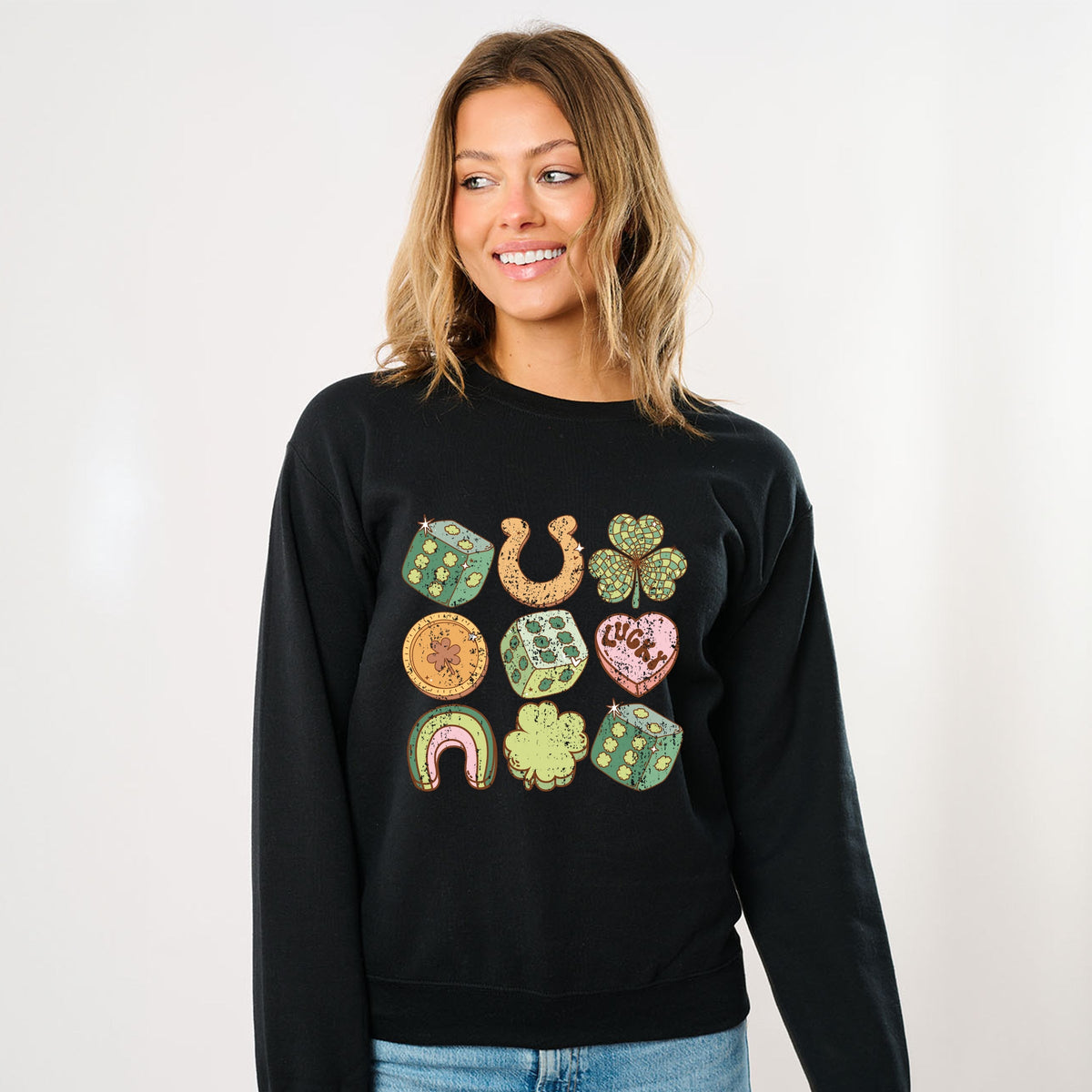 St. Patrick's Charm Chart -  Womens Graphic Sweatshirt