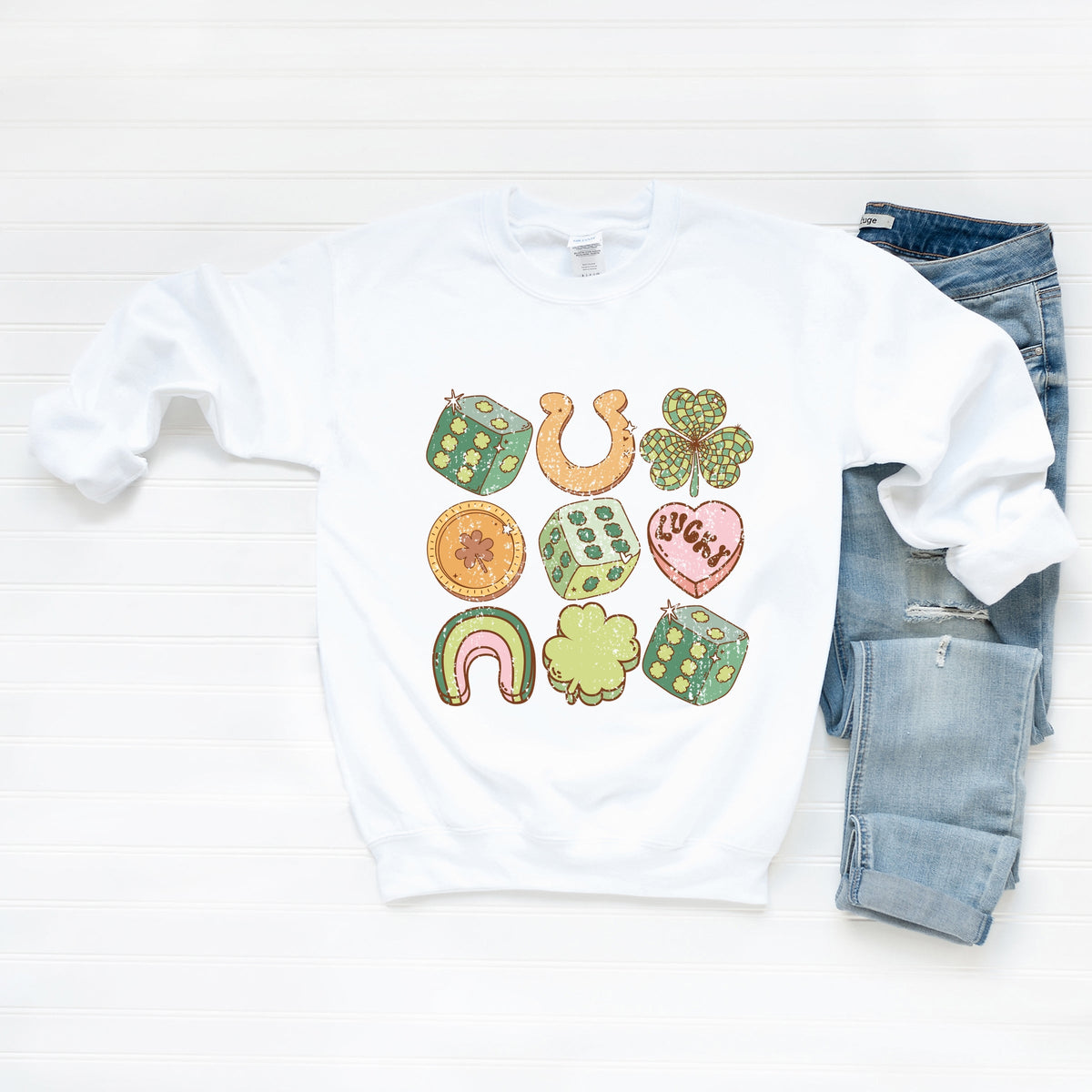 St. Patrick's Charm Chart -  Womens Graphic Sweatshirt