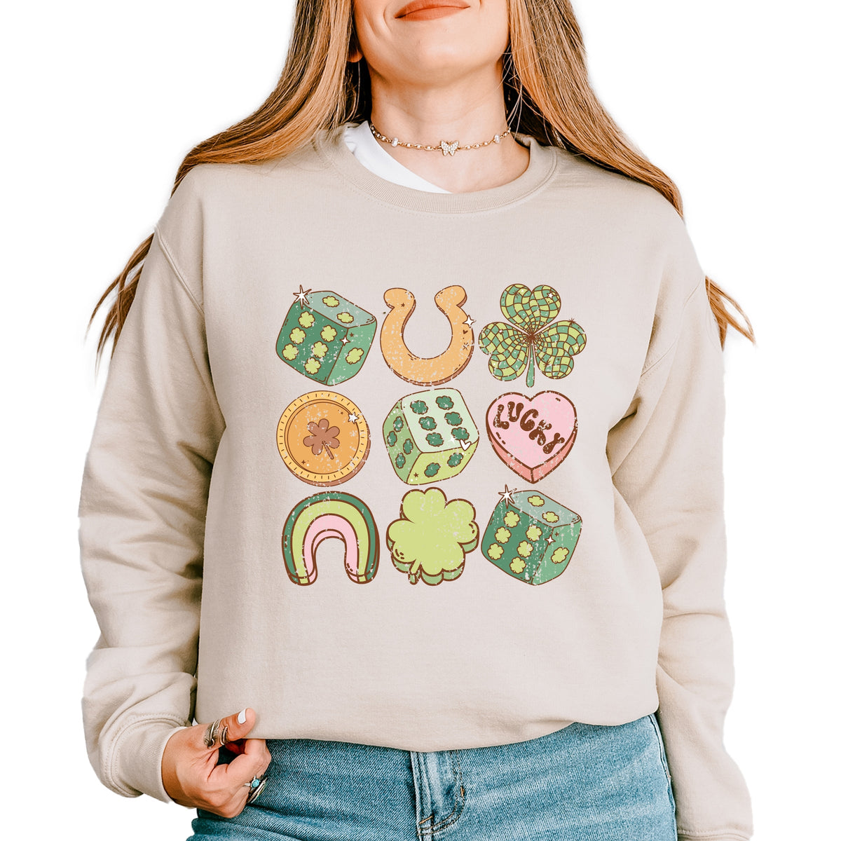 St. Patrick's Charm Chart -  Womens Graphic Sweatshirt