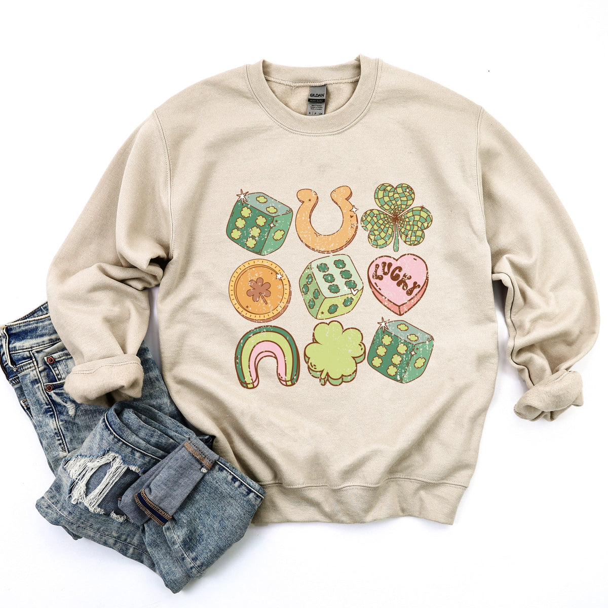 St. Patrick's Charm Chart -  Womens Graphic Sweatshirt