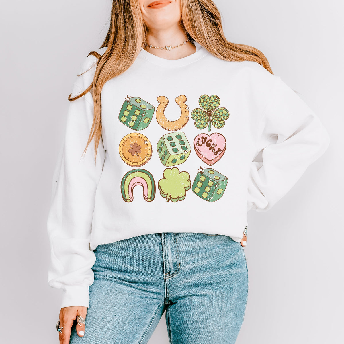 St. Patrick's Charm Chart -  Womens Graphic Sweatshirt