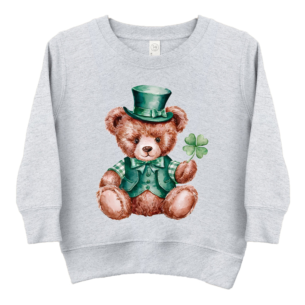 St. Patrick's Bear Clover - Toddler Graphic Sweatshirt