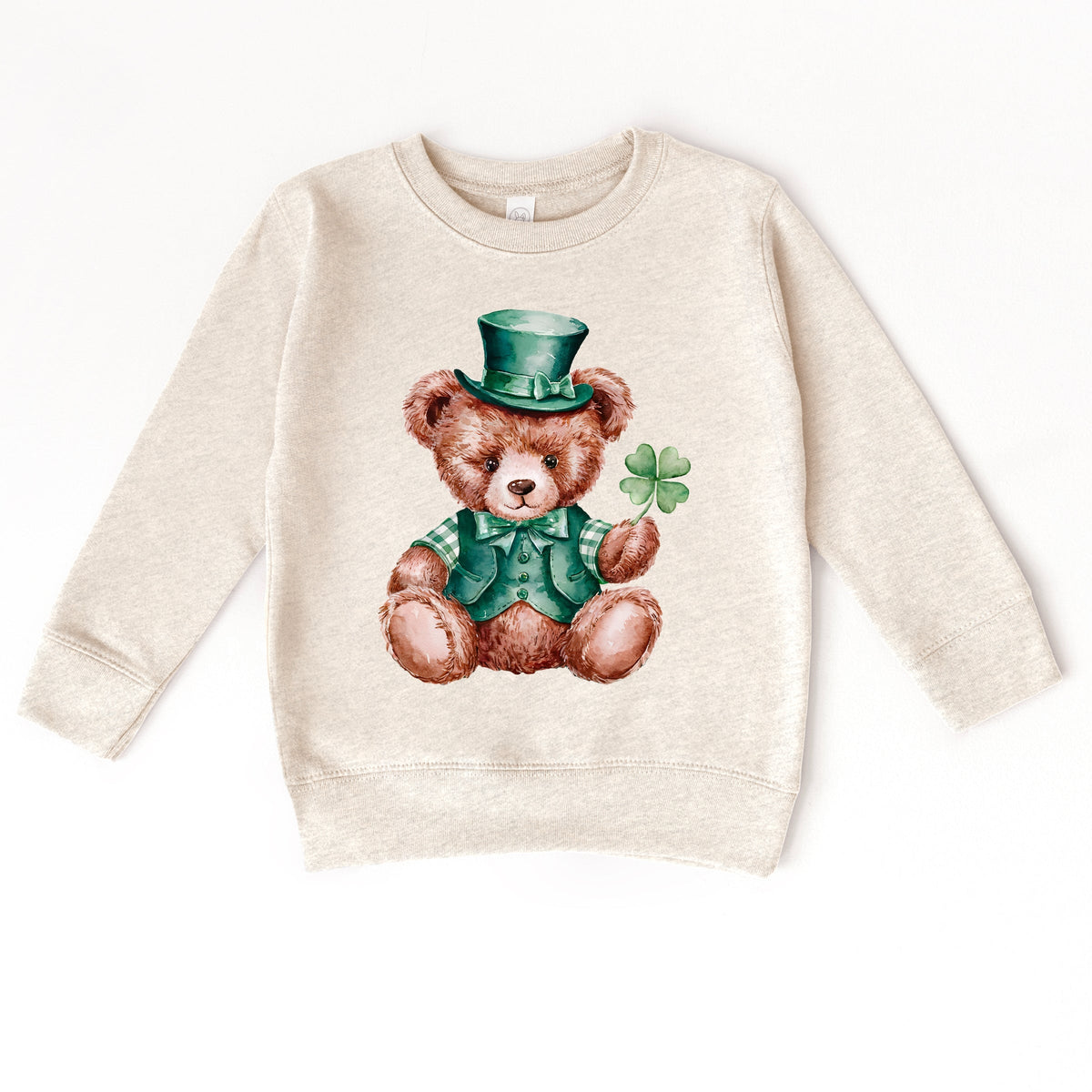 St. Patrick's Bear Clover - Toddler Graphic Sweatshirt