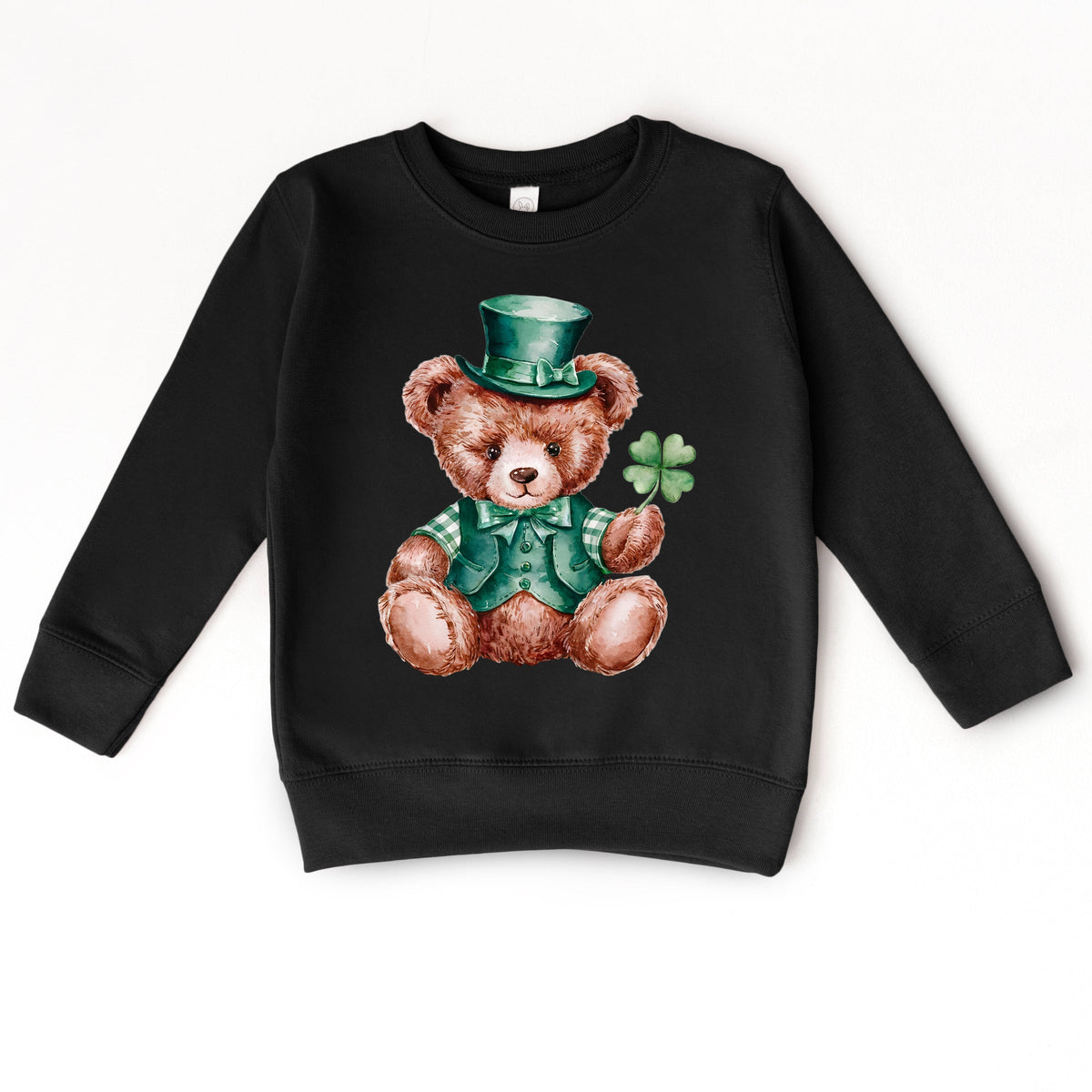 St. Patrick's Bear Clover - Toddler Graphic Sweatshirt