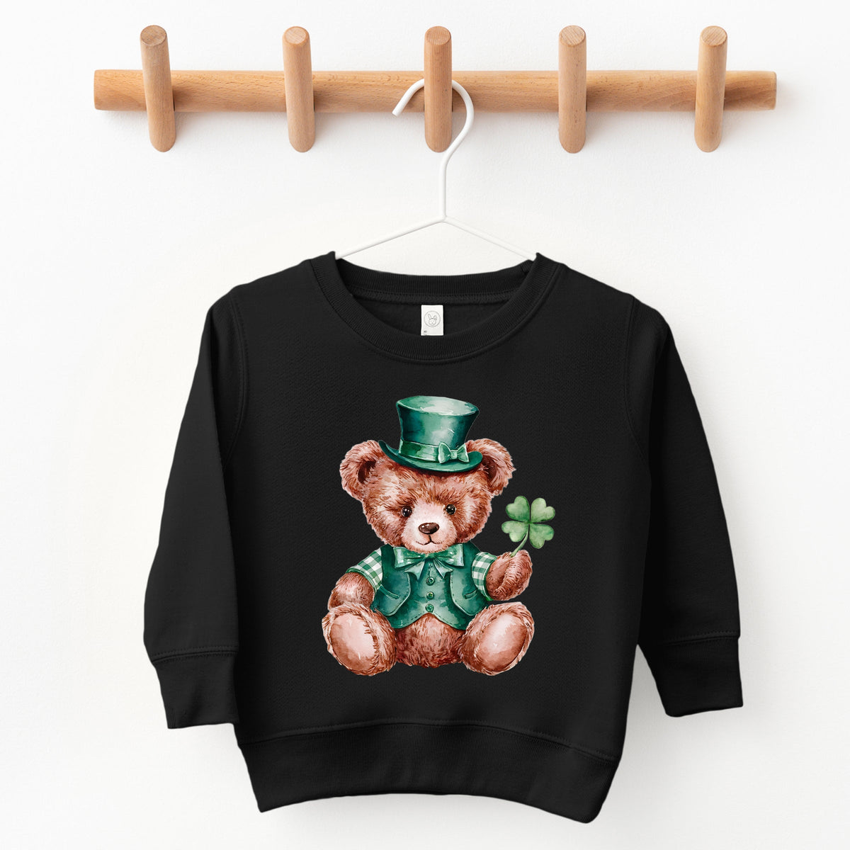 St. Patrick's Bear Clover - Toddler Graphic Sweatshirt