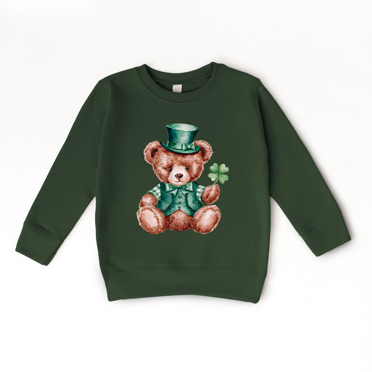 St. Patrick's Bear Clover - Toddler Graphic Sweatshirt