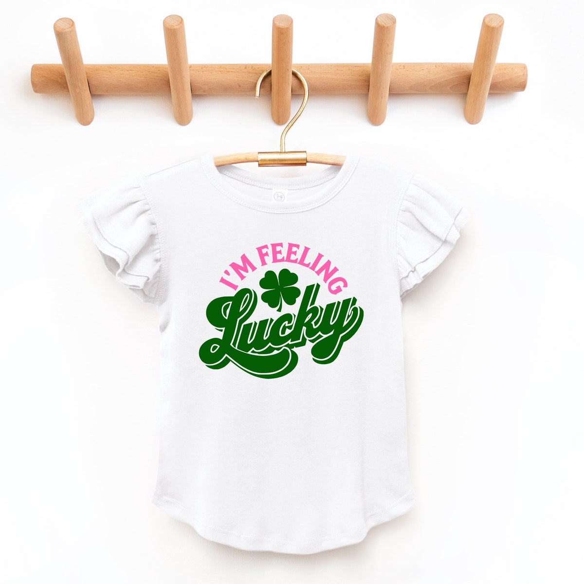 I'm Feeling Lucky Colorful - Flutter Sleeve Graphic T-Shirt
