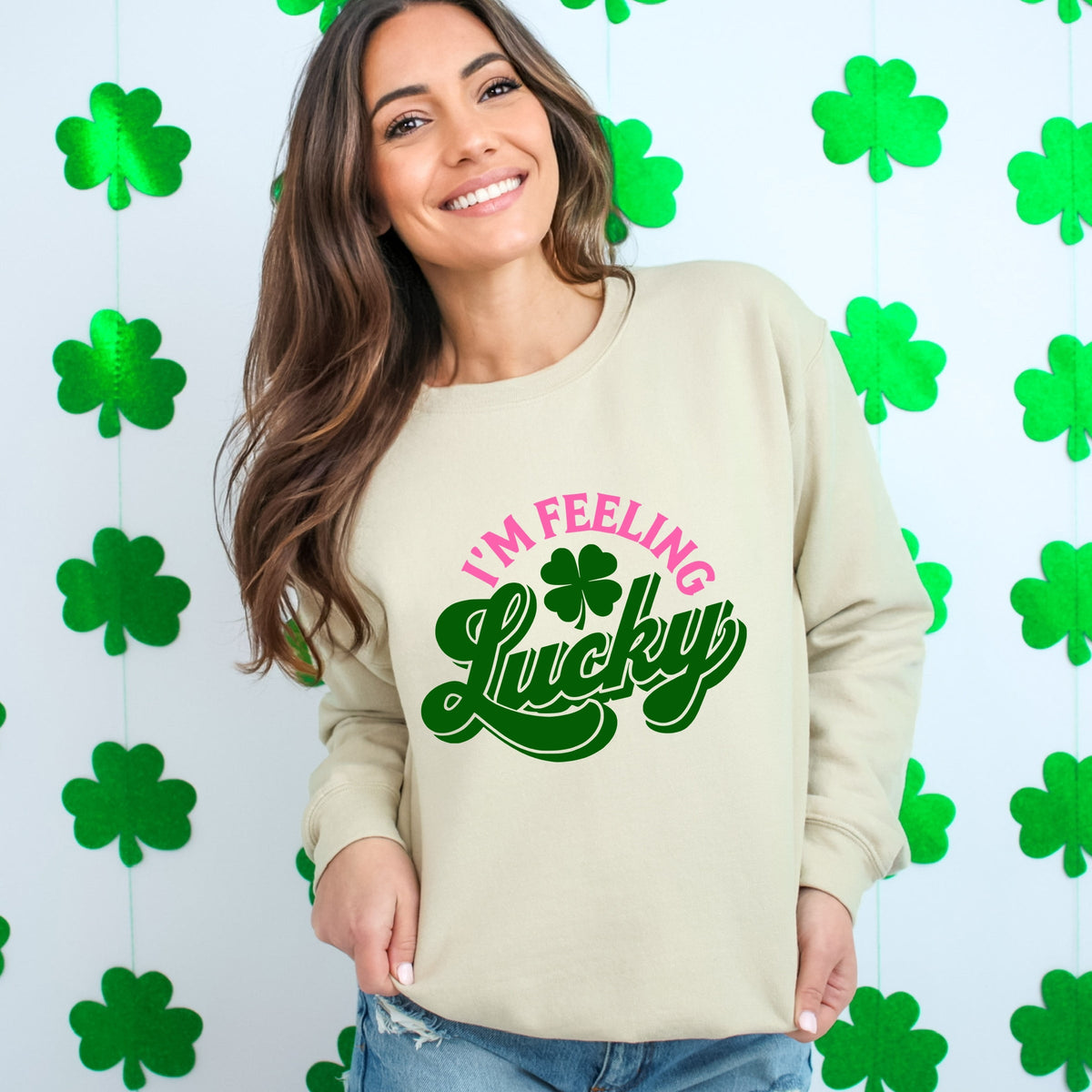 I'm Feeling Lucky Colorful - Women's Graphic Sweatshirt