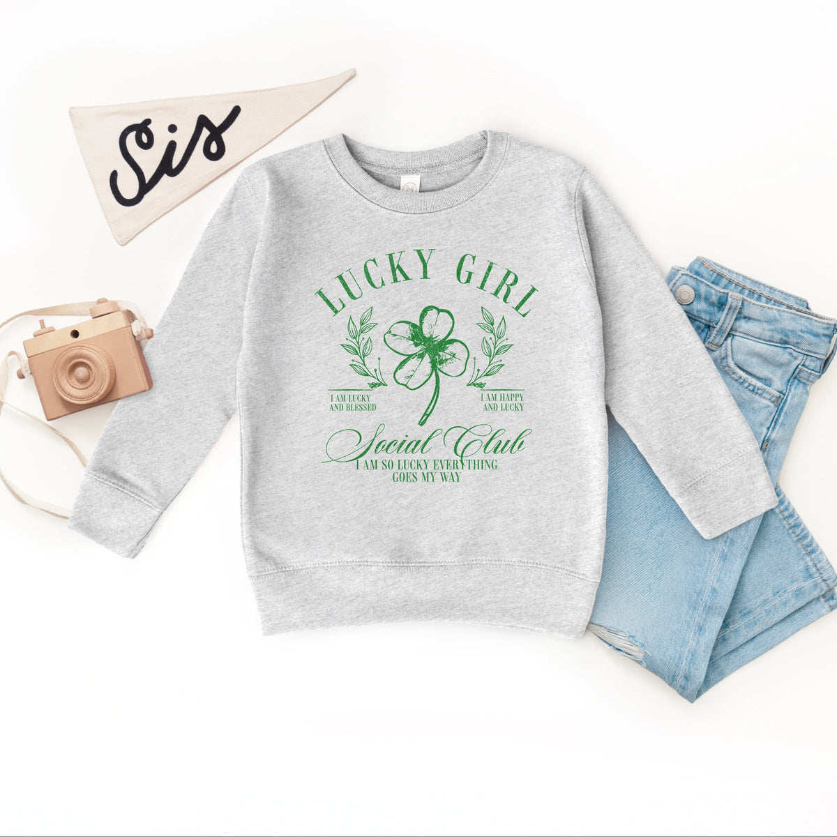 Lucky Girl Social Club Clover - Toddler Graphic Sweatshirt