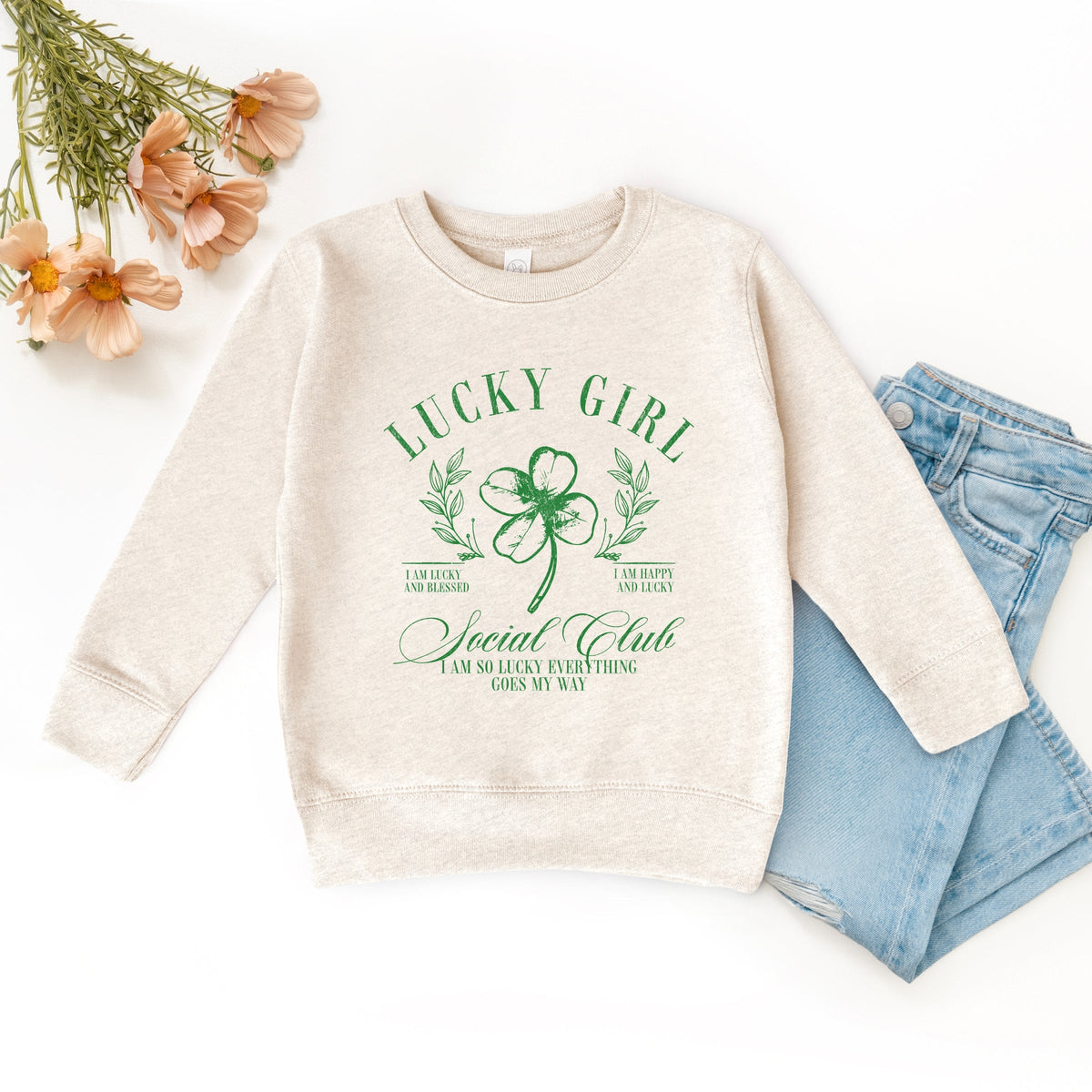 Lucky Girl Social Club Clover - Toddler Graphic Sweatshirt