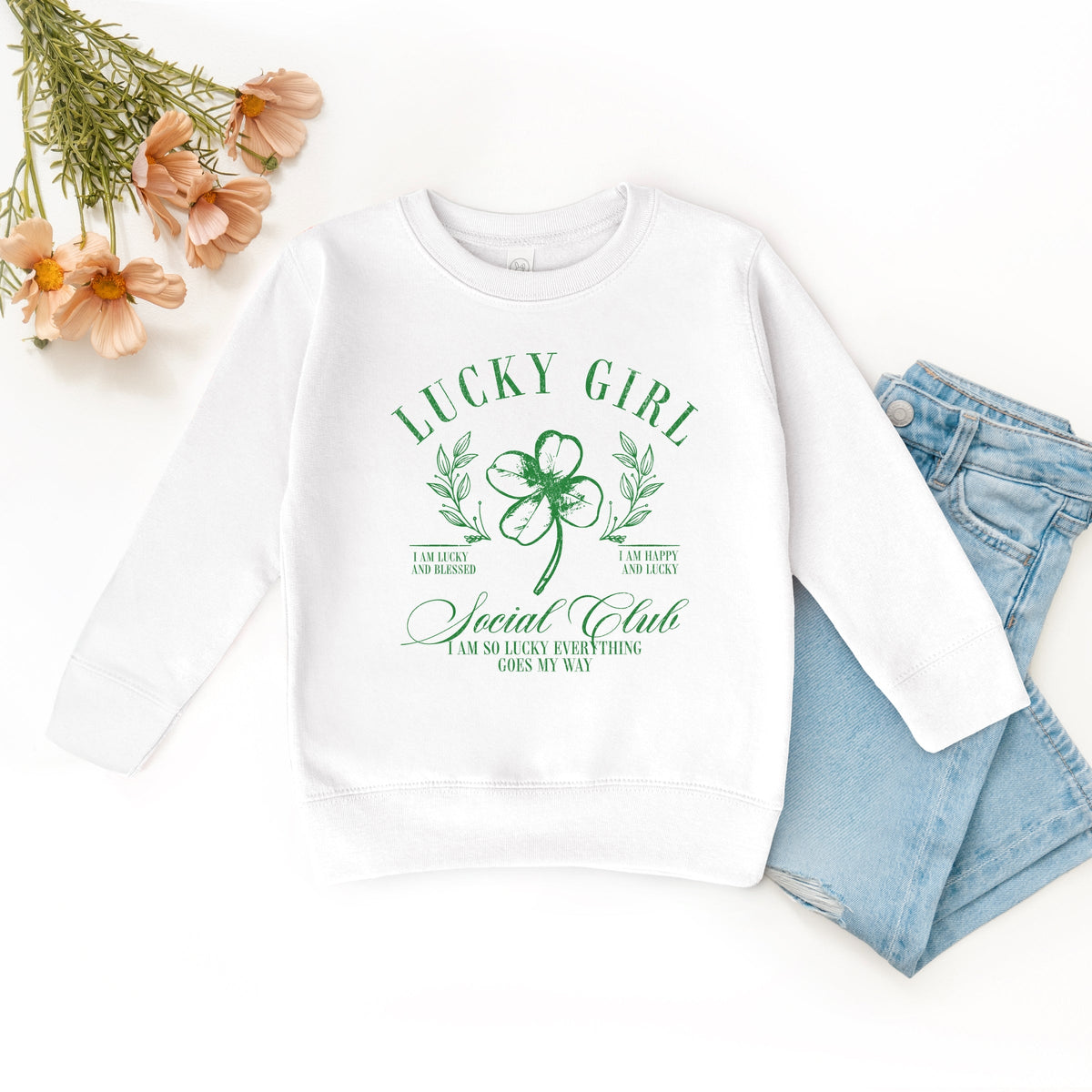 Lucky Girl Social Club Clover - Toddler Graphic Sweatshirt