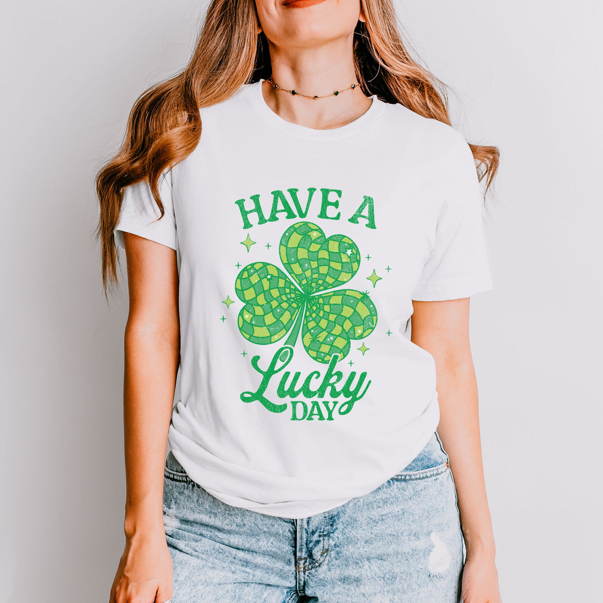 Have A Lucky Day Disco Distressed - Women's Short Sleeve Graphic T-Shirt