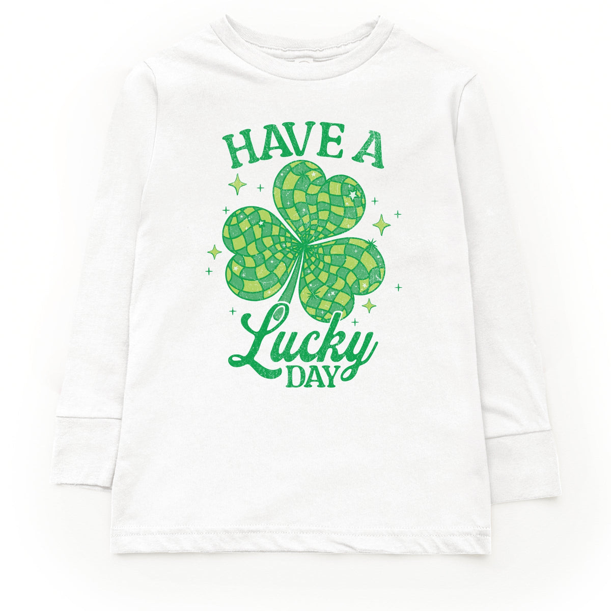 Have A Lucky Day Disco Distressed - Youth Long Sleeve Graphic T-Shirt