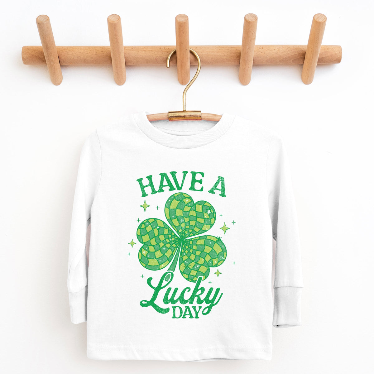 Have A Lucky Day Disco Distressed - Youth Long Sleeve Graphic T-Shirt