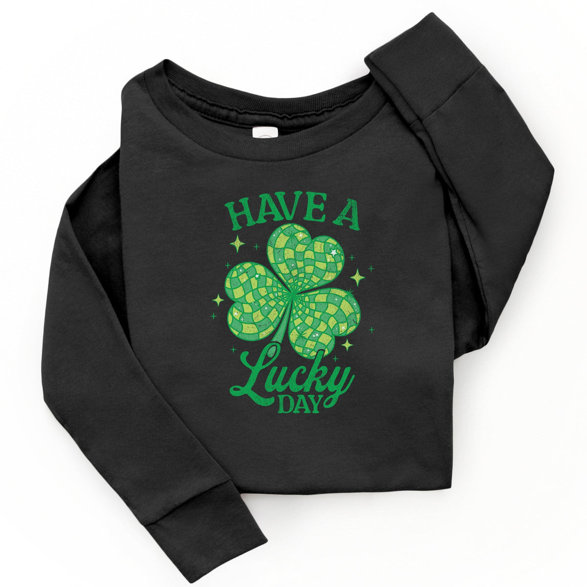 Have A Lucky Day Disco Distressed - Youth Long Sleeve Graphic T-Shirt