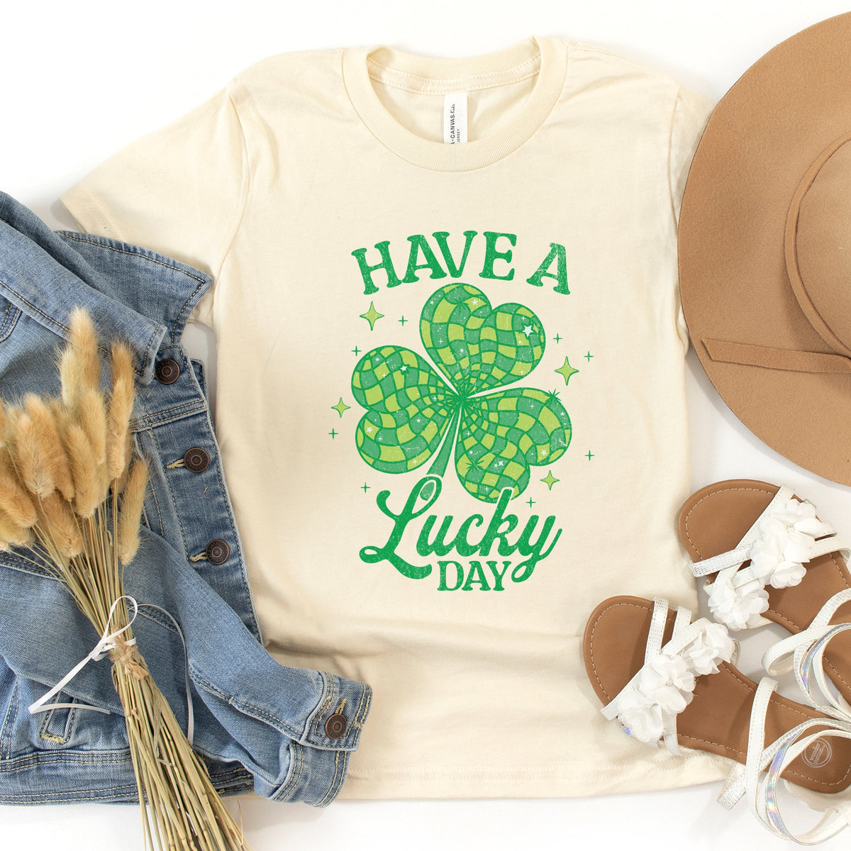 Have A Lucky Day Disco Distressed - Youth Short Sleeve Graphic T-Shirt