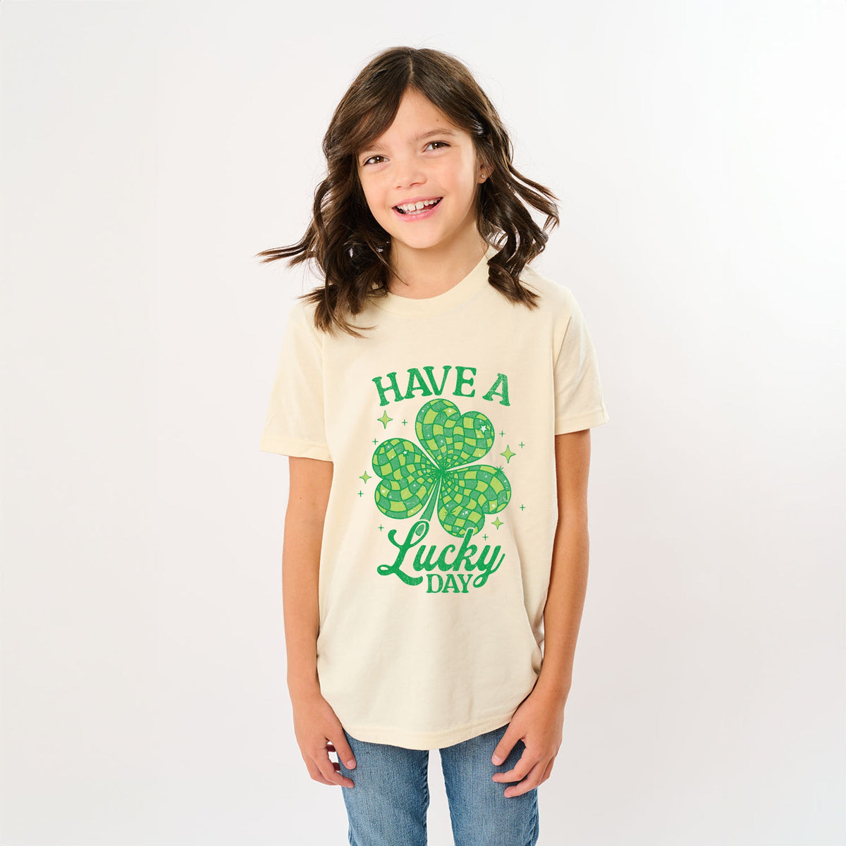 Have A Lucky Day Disco Distressed - Youth Short Sleeve Graphic T-Shirt