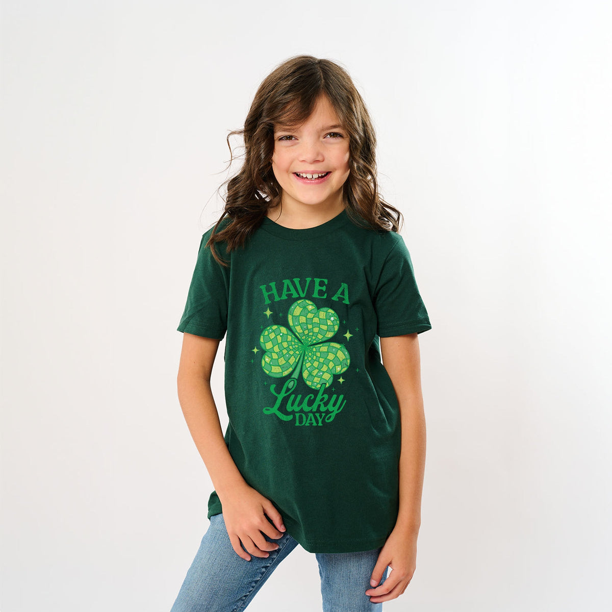 Have A Lucky Day Disco Distressed - Youth Short Sleeve Graphic T-Shirt