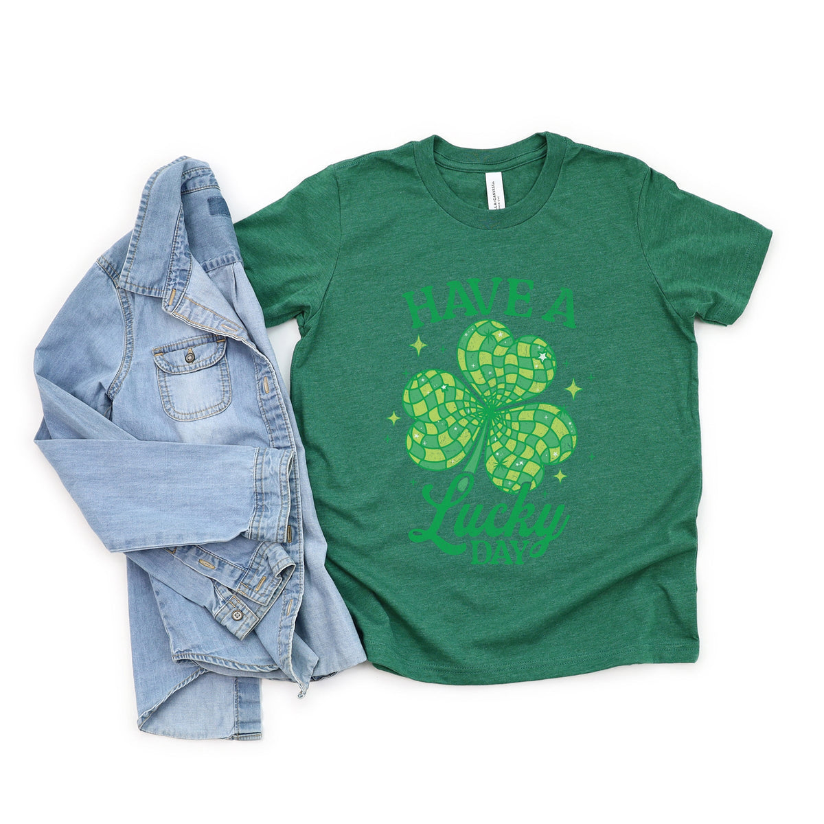 Have A Lucky Day Disco Distressed - Youth Short Sleeve Graphic T-Shirt