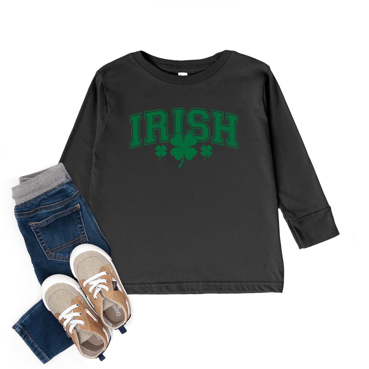 Irish Varsity Outline Arched - Toddler Long Sleeve Graphic Tee