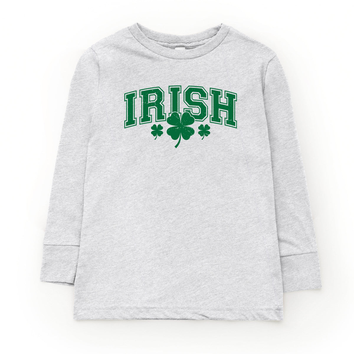 Irish Varsity Outline Arched - Youth Long Sleeve Graphic T-Shirt