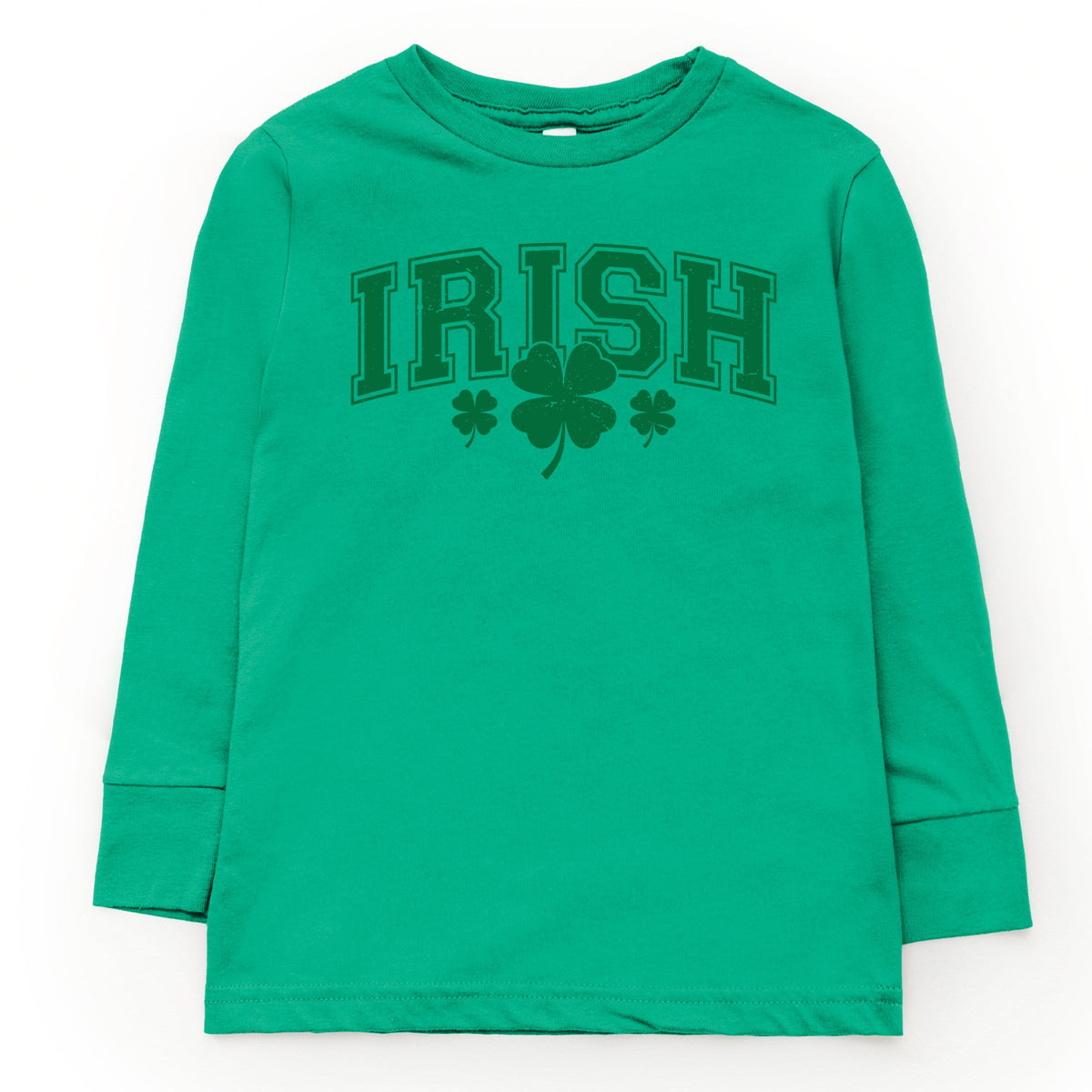 Irish Varsity Outline Arched - Youth Long Sleeve Graphic T-Shirt