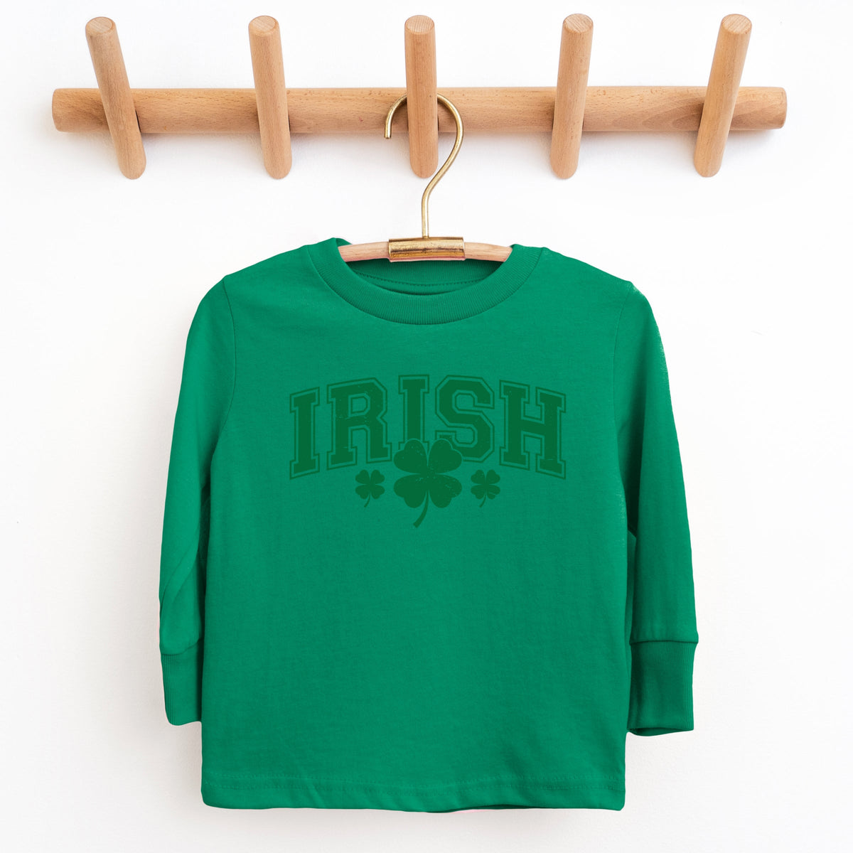 Irish Varsity Outline Arched - Youth Long Sleeve Graphic T-Shirt
