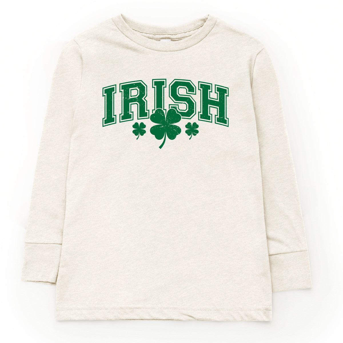 Irish Varsity Outline Arched - Youth Long Sleeve Graphic T-Shirt