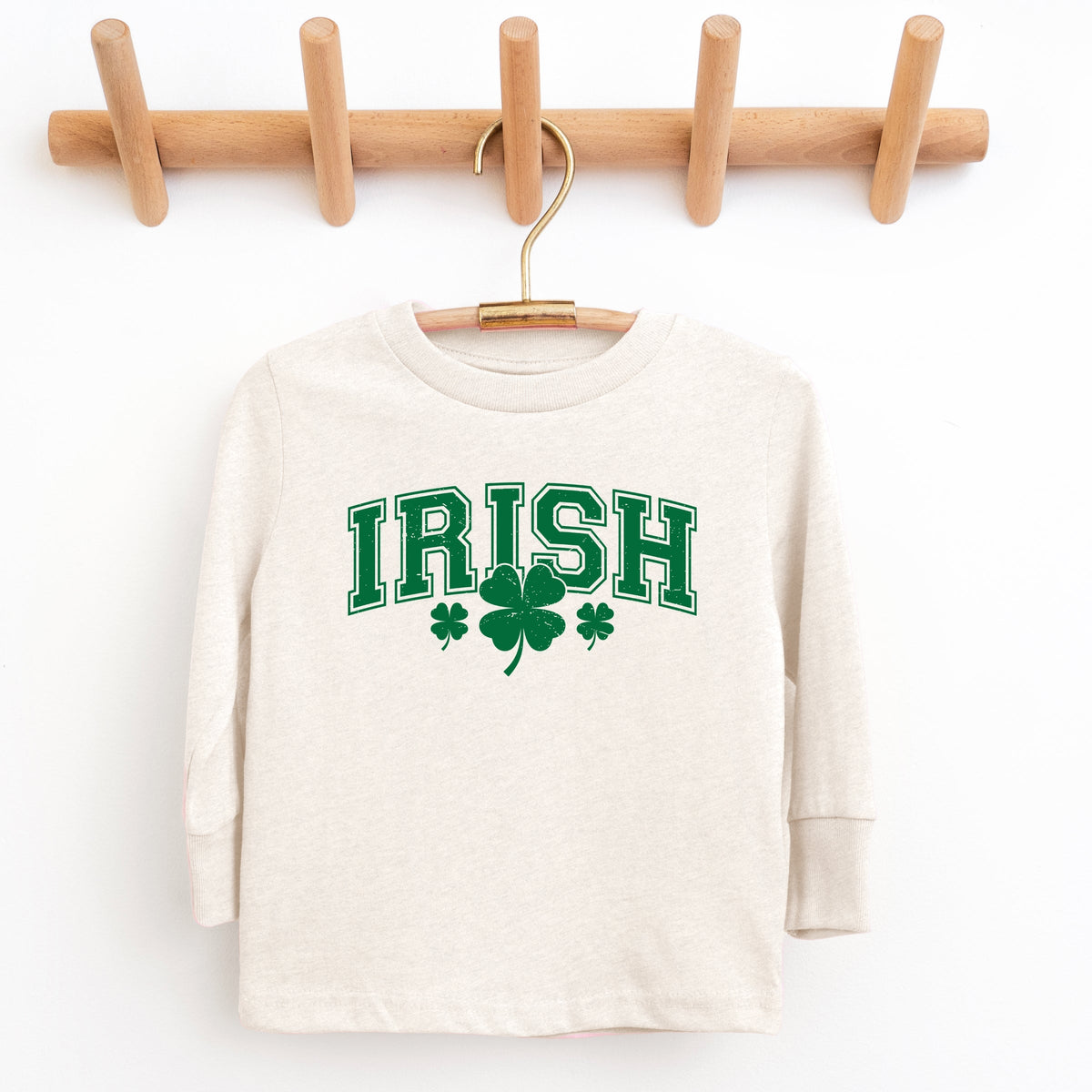 Irish Varsity Outline Arched - Youth Long Sleeve Graphic T-Shirt