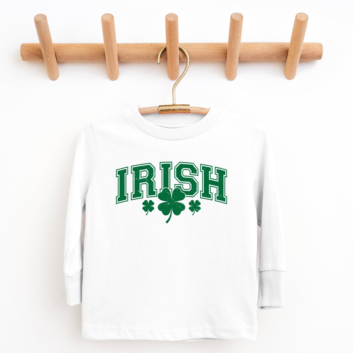 Irish Varsity Outline Arched - Youth Long Sleeve Graphic T-Shirt