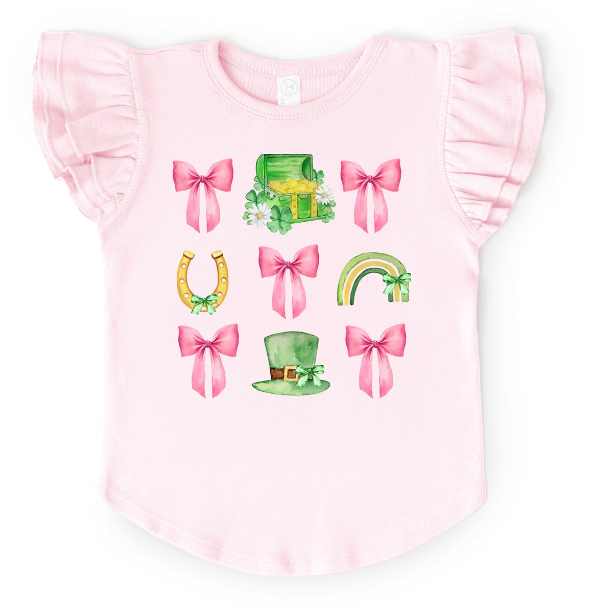 Leprechaun Chart Coquette - Flutter Sleeve Graphic T-Shirt