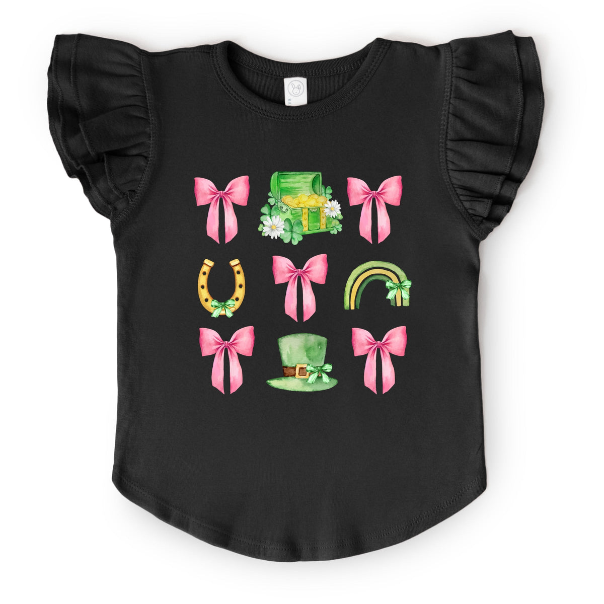 Leprechaun Chart Coquette - Flutter Sleeve Graphic T-Shirt