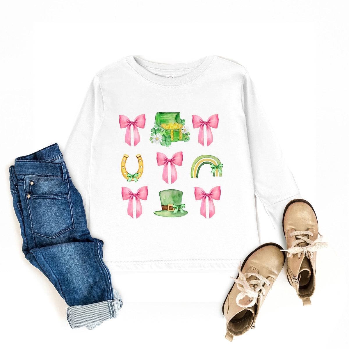Leprechaun Chart Coquette - Toddler Long Sleeve Graphic Tee