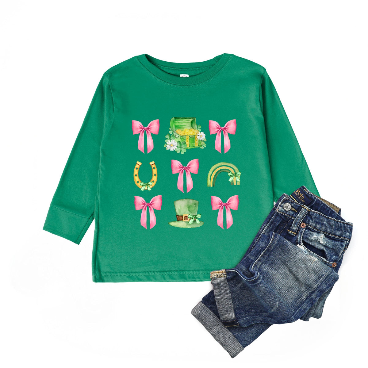 Leprechaun Chart Coquette - Toddler Long Sleeve Graphic Tee
