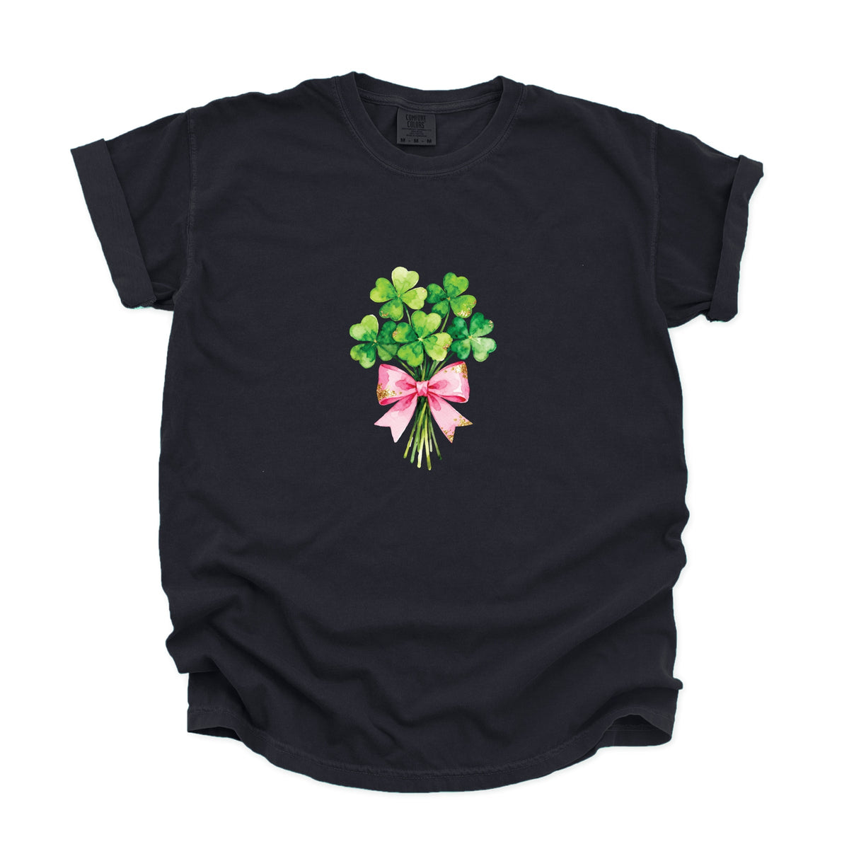 Clover Watercolor Bouquet - Women's Garment Dyed Graphic T-Shirt