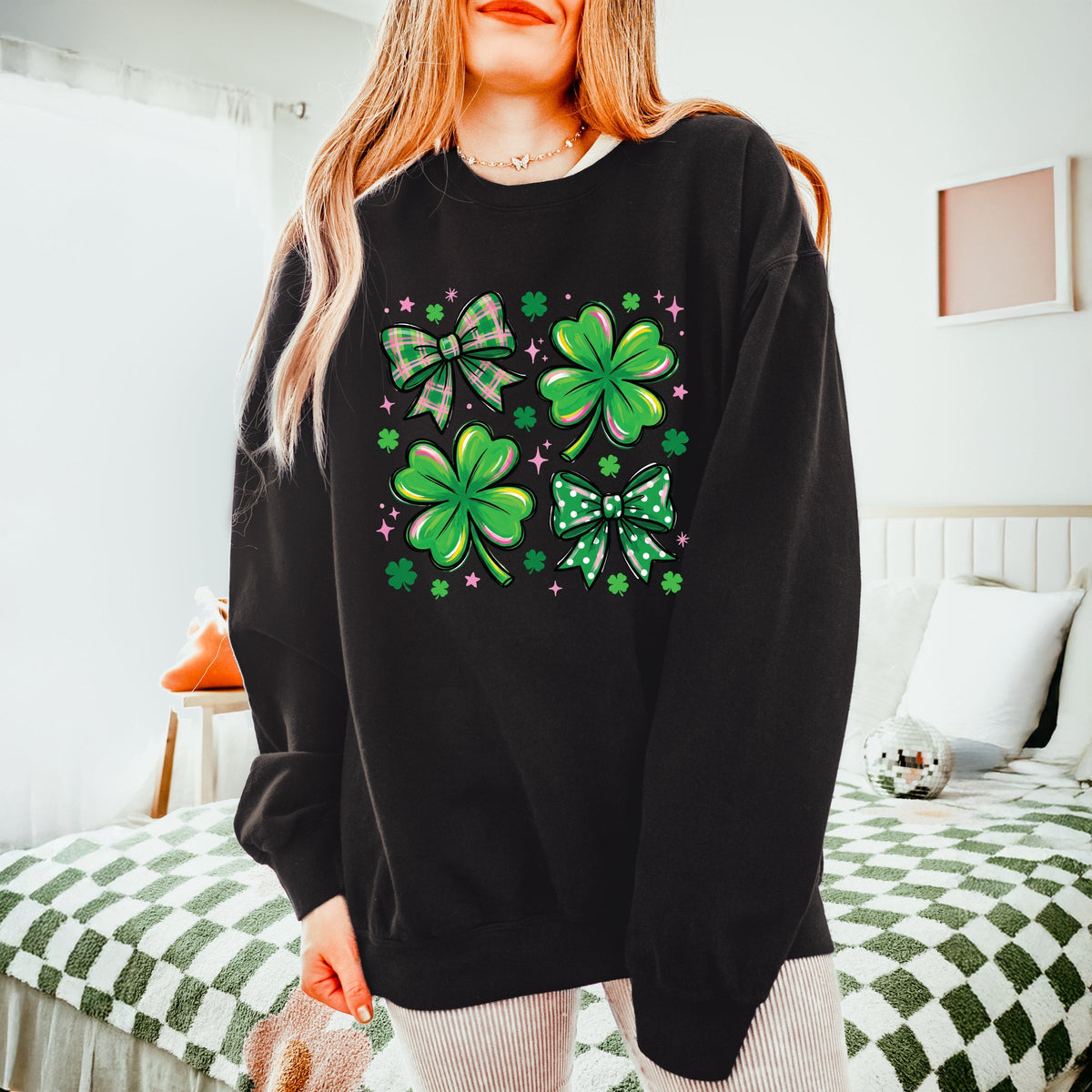 Clover Stars Coquette - Women's Lightweight Garment Dyed Sweatshirt