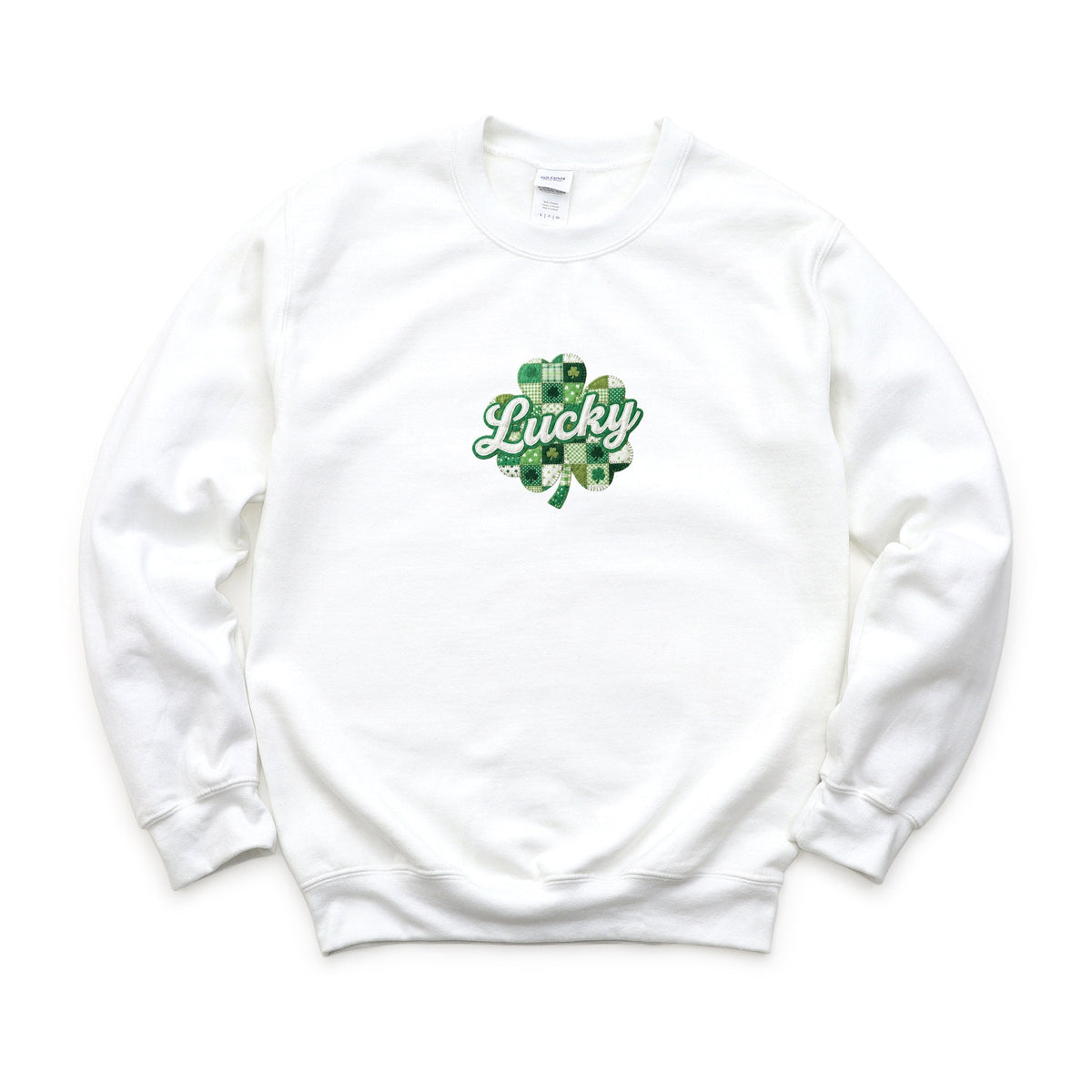 Lucky Clover Patchwork Print -  Women's Graphic Sweatshirt