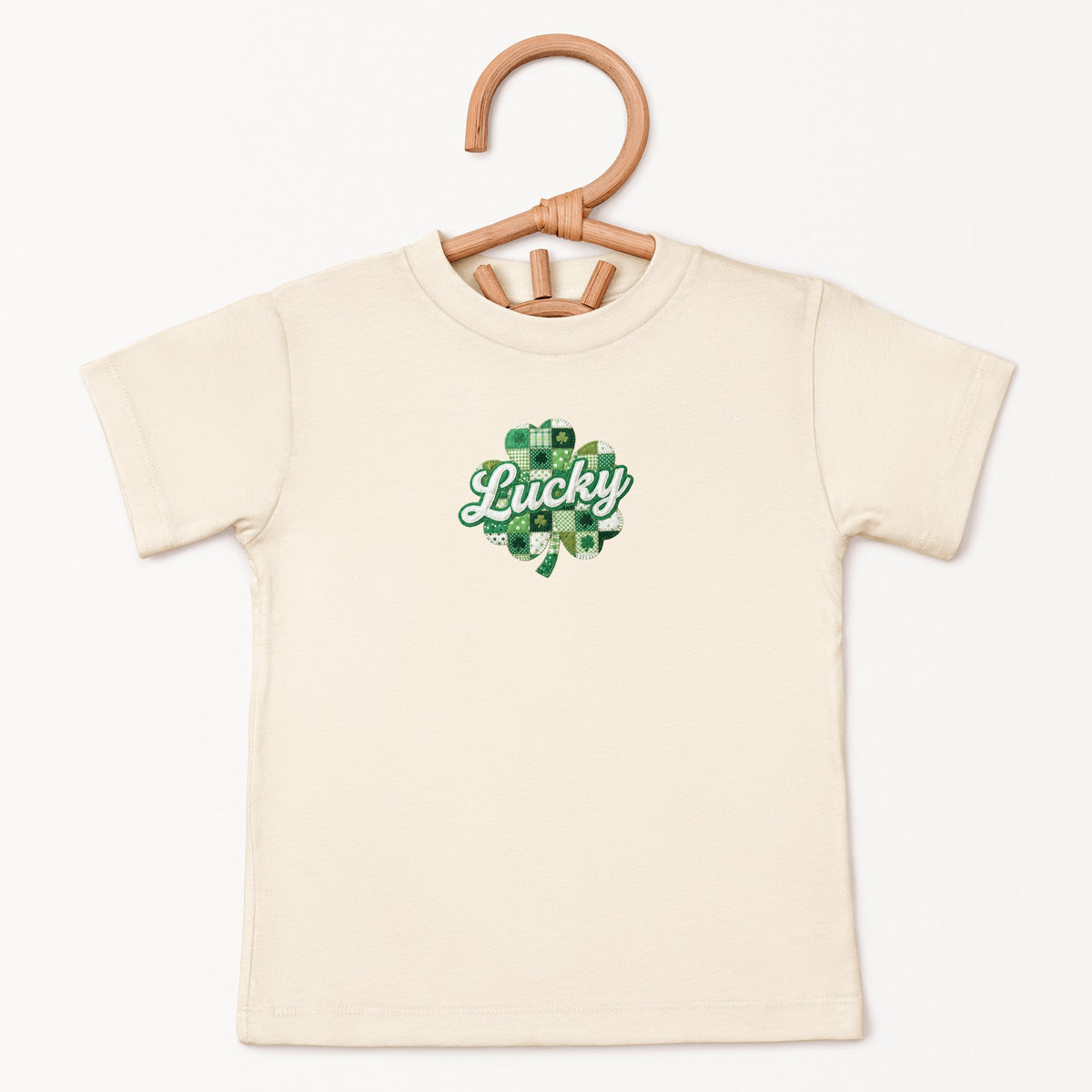 Lucky Clover Patchwork Print - Toddler Short Sleeve Graphic T-Shirt