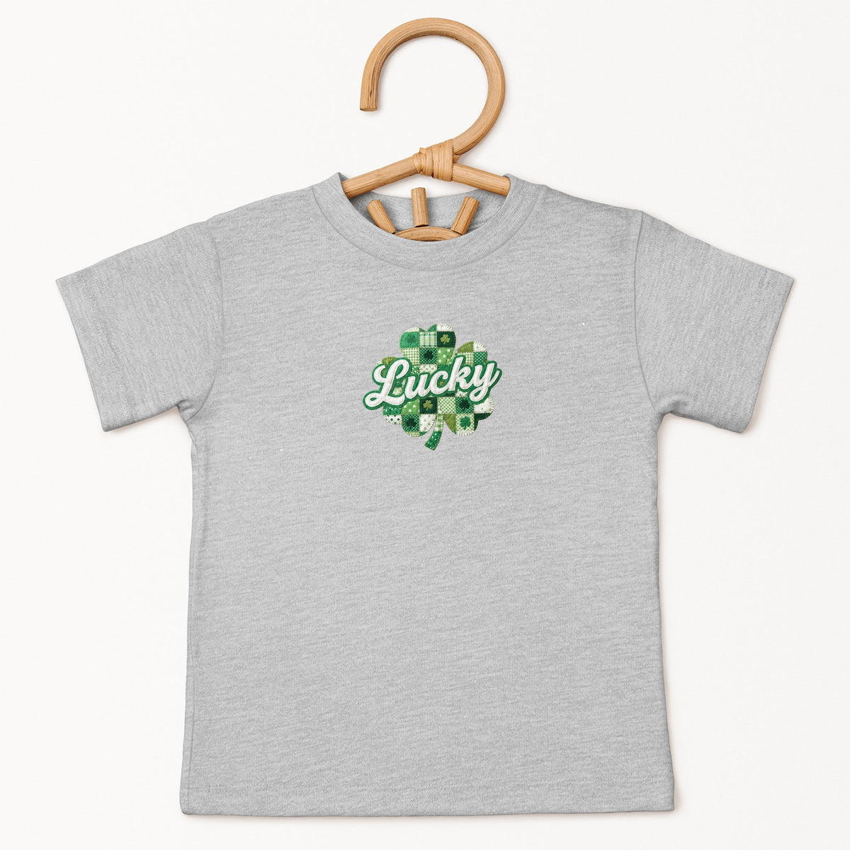 Lucky Clover Patchwork Print - Toddler Short Sleeve Graphic T-Shirt