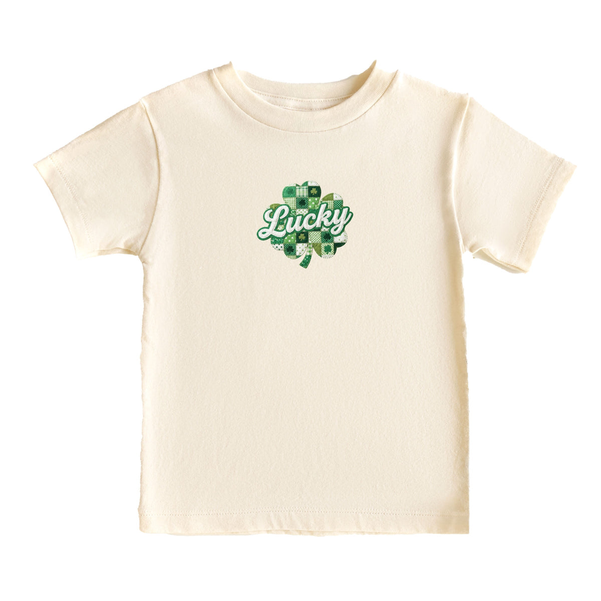 Lucky Clover Patchwork Print - Toddler Short Sleeve Graphic T-Shirt
