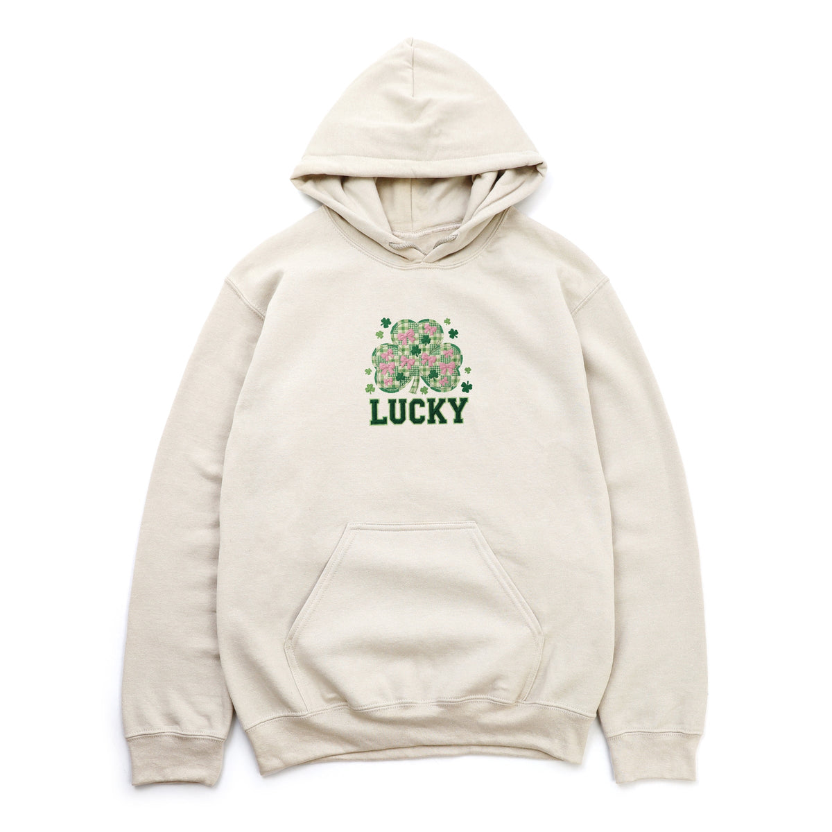 Lucky Varsity Coquette Patchwork Print - Women's Graphic Hoodie