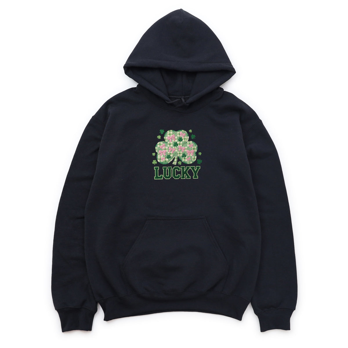 Lucky Varsity Coquette Patchwork Print - Women's Graphic Hoodie
